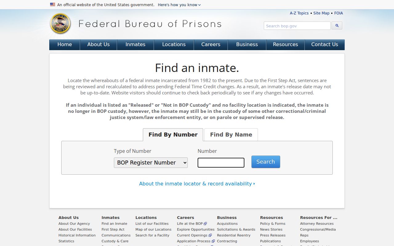 Federal inmate locator for a Gibson County criminal record search